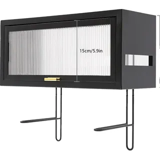 Badezimmer-Wandregal, robuste Konstruktion, platzsparendes Design, schwarz