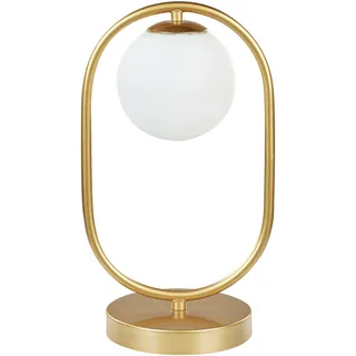 Beliani Tischlampe Gold Weiß 1 St.