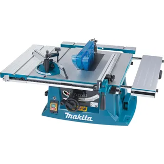 Makita MLT100NX1 1500 W 230 V inkl. Sägeblatt, Parallelanschlag, Schiebestock, Tischverlängerung, Tischverbreiterung, Winkelanschlag, Arbeitstisch + Untergestell