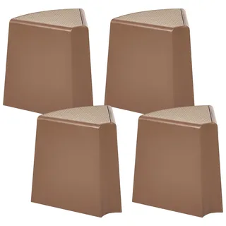 BELIANI Hocker 4er Set Braun Kunststoff Stapelbar Modern Schemel Fußbank Sitzhocker Fußhocker Outdoor Balkon Terrasse Garten Plastikhocker - Braun