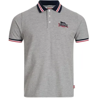 Lonsdale Occumster Kurzarm-poloshirt - Marl Grey / Navy / Red - 3XL