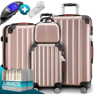 monzana Hartschalenkoffer Set 4-tlg. rosa/rose