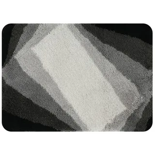 Spirella Badteppich Badematte Duschvorleger Hochflor | flauschig | rutschhemmend | geeignet für Fußbodenheizung | 50x70 cm | Grau, Grey, 50 x 70 cm