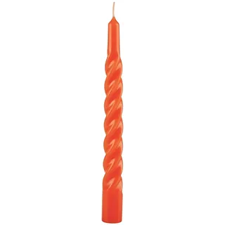 Lackkerzen, gedreht, Durchmesser 2,2 cm, Höhe 21 cm, 6 Stück, Farbe Kürbis/Pumpkin Cereria Di Giorgio