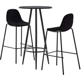 vidaXL 3-tlg. Bar-Set Stoff Schwarz