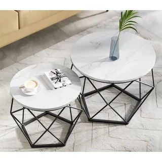 VASAGLE Couchtische-Set weiß