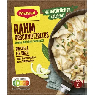 MAGGI Fix für Rahm Geschnetzeltes, Würzmischung, mit natürlichen Zutaten*, für 2 Portionen, 1er Pack (1 x 36g)
