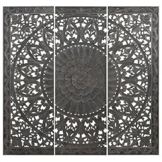 DRW Kopfteil für Bett, 3-teilig, Mandala, für Betten bis 200 cm, 180 x 3,5 x 180 cm, ohne Trennwand