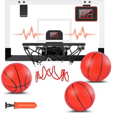 STAY GENT Mini Basketballkorb mit Elektronischer Spielstand Rekord und Sound für Kinder und Erwachsene, Basketball Set mit 3 Ball Indoor fürs Zimmer, Sport Spielzeug Geschenk für Jungen Mädchen