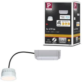 Paulmann 93073 LED Einbauleuchte Modul Smart Home Zigbee Warmweiß Coin rund 50mm 6W 470lm 230V 2700K Satin rund dimmbar Deckenspot Kunststoff