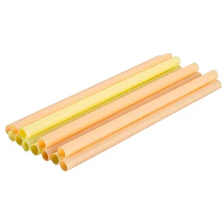 Fackelmann 17053 Strohhalme Plastik, Strohhalme, Mehrweg-Trinkhalm, Cocktail-Zubehör, Strohhalm, Kunststoff, wiederverwendbar, Kunststoff, 20 cm, Gelb, Orange