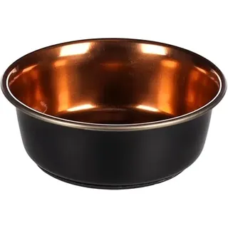 Flamingo Fress- & Trinknapf Ezra – Rund, Schwarz/Kupfer, 475 ml | Stilvoller & Rutschfester Futternapf für Hunde & Katzen!