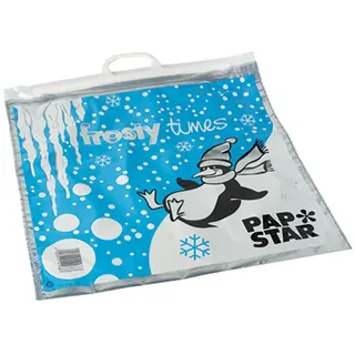 Papstar Tiefkühltragetaschen, LDPE 12 l 47 cm x 43 cm "Frosty Times" - Bunt