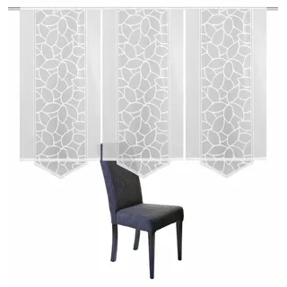 HOME WOHNIDEEN JENNA Schiebegardine Klettband 57 x 145 cm Weiß 3 Stk.