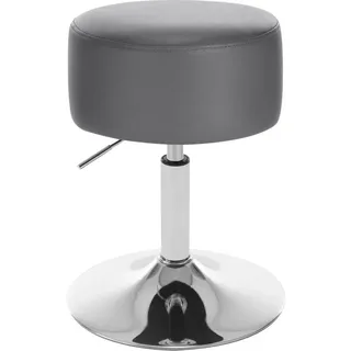 WOLTU Schminkhocker, Barhocker rund, Arbeitshocker, gepolstert, Kunstleder Grau - Grau