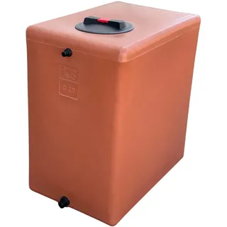 Behälter aus Polyethylen, Zertifiziert für Trinkwasser, rechteckig, hoch, 300 Liter, Farbe Terrakotta, hergestellt in Italien