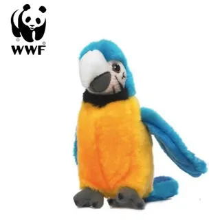 WWF Plüschtier Gelbbrust Ara Papagei (mit Sound, 14cm) lebensecht Kuscheltier Stofftier