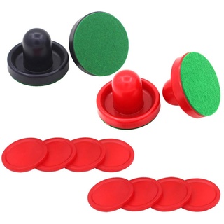 TOYMYTOY Airhockey Pushers Pucks Set, 4 Drücker + 4 Lints + 8 Dunkelblau Pucks