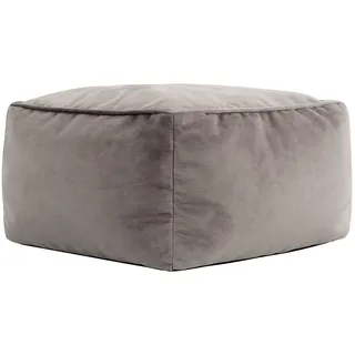Icon Amara Hocker, Dunkelgrau, Flauschiger Samt Stoff, Samt Sitzsack, Sitzpuff, Pouf Hocker mit Füllung, Fußhocker für das Wohnzimmer, Deko Wohnzimmer