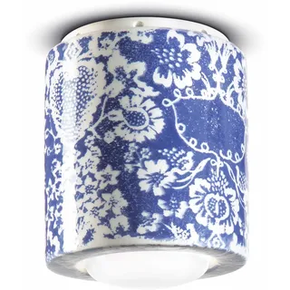 Ferroluce Pi Deckenlampe Ø 12,5cm Blau-Gemustert