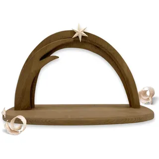 Akantus Krippenstall aus Holz – Moderner Krippenbogen aus Fichtenholz mit Stern – liebevoll gefertigter Krippenstall für Deine Weihnachtskrippe – Tradition & Handwerkskunst aus Südtirol