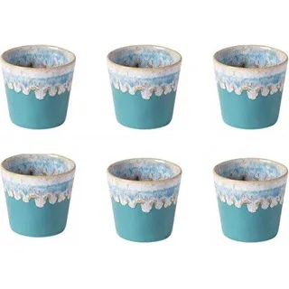 Costa Nova Grespresso handgefertigte Espressotassen – 6er-Set – Türkis – Portugiesisches Steingut – 90 ml – Höhe 6 cm - Türkis