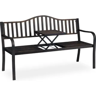 Relaxdays Gartenbank 150 x 89 x 60 cm Schwarz-Gold