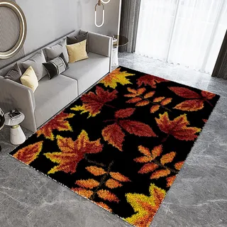Knüpfteppich Zum Selber Knüpfen-Sets Groß, Latch Hook Rug, Vorgedrucktes Muster Leinwand Teppich Stickerei Handwerk Für Erwachsene Handarbeiten diy Teppich Handarbeit Selbst Knüpfen Set 75 x 110 cm