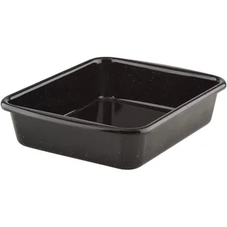 Riess, 0397-022, Minibackofenform, CLASSIC - BACK- UND BRATFORMEN, Maße 24,8 x 20 cm, Höhe 5,5 cm, Emaille, schwarz, Fry-Form, Auflaufform, Bräter, Induktion
