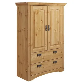 otto home »Konrad« beige (natur), B:94cm H:132cm T:39cm, Massivholz, Schränke, Wäscheschrank, aus massiver Kiefer, mit viel Stauraum,