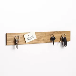 WOODS Schlüsselbrett Holz magnetisch I Schlüsselablage I magnetische Messerleiste I Wanddekoration aus Holz handgefertigt in Bayern I Schlüssel Aufhänger Home I Schlüsselhalter (Eiche, 45 cm)