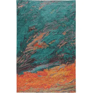 benuta Pop Flachgewebeteppich Stay Türkis 155x235 cm , Textil , Abstrakt , Rechteckig , 155x235 cm , Oeko-Tex® Standard 100 , wasserabweisend , Teppiche und Böden, Teppiche, Flachwebteppiche