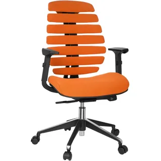 Mid.you Drehstuhl , Orange, Schwarz , Kunststoff , Drehkreuz , 65x115x50 cm , ergonomische Rückenlehne , Büromöbel, Bürostühle, Drehstühle