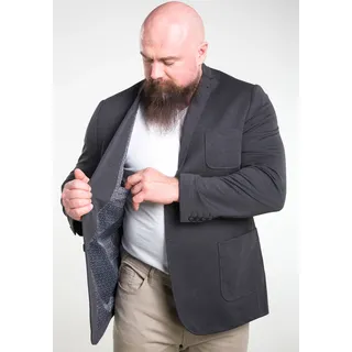 Jerseysakko MAN'S WORLD PLUS "Grosse Grössen", Herren, Gr. 74, grau (dunkel grau), Jersey, Obermaterial: 79% Polyester, 21% Viskose. Futter: 100% Polyester. Ärmelfutter: 98% Baumwolle, 2% Elasthan, unifarben, bequem, mit Knöpfen, Sakkos Jerseysakko