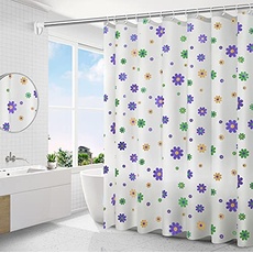 mumbi Duschvorhang Vorhang Dusche Duschvorhänge 180x200 Badewannenvorhang Ersatzvorhang Bunte Blumen, 180x200cm