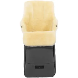 WERNER CHRIST BABY, Lammfell-Fußsack AROSA – warme Buggy, Kinderwagen-Fußsack (Kinder ab 6 bis 36 Monate), medizinisches Fell, in Stone (grau)