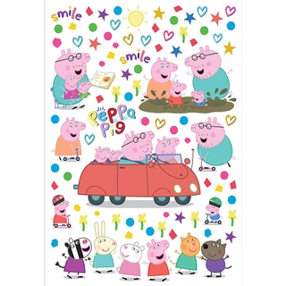 Peppa Pig Auto Kinderzimmer Wandstickers, Wandtattoo junge deko von AG Design | 42,5 x 65 cm | ADK 1666