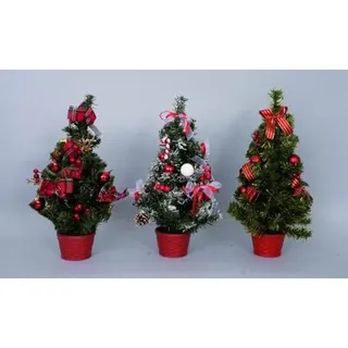 Euronatale Baum mit roter Vase 50 cm, Siehe Foto, Einheitsgröße