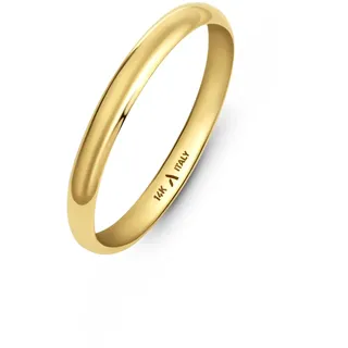 Amberta Massiv Italienische 14K 585er Gold Eheringe für Damen und Herren | Echte 585 Gold Trauringe für Sie und Ihn | Polierte Premium Gelbgold & Weißgold Ringe: 2 mm Gelbgold Ring Größe 48