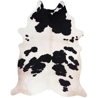 Obsession Kunstfell , Schwarz, Weiß , Textil , Tier , Tierform , 155x190 cm , vegan, rutschfeste Unterfläche, leicht zusammenrollbar, strapazierfähig, lichtunempfindlich, für Fußbodenheizung geeignet , Teppiche und Böden, Teppiche, Schaffelle & Kuhfelle