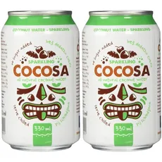 DIET-FOOD Cocosa Coconut Water Kokosnusswasser Sparkling Kokoswasser mit Kohlensäure Herkunftsland Vietnam Ohne Künstliche Zusätze und ohne Zucker 330 Ml (Packung mit 2)