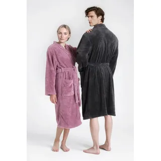 MY HOME Unisex-Bademantel »Lillou Kimono, ideal für Sauna & Spa, Hotelbademantel, Morgenmantel« 1 Stk. kuschelig weicher Fleece, plüsch, für Damen und Herren, XS-3XL, lila