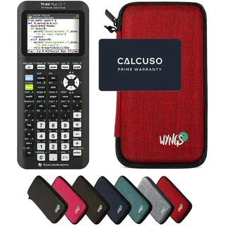 TI-84 Plus CE-T Python Edition inkl. WYNGS Schutztasche Rot - Grafikrechner - Basic Set