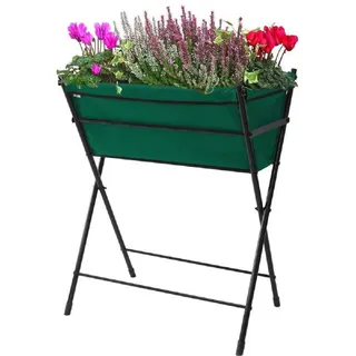 VegTrug Poppy Go Hochbeet 65 x 40 x 79cm, Pflanzbeet, Kräuterbeet, Gemüsebeet für Balkon & Terrasse, Dark Green