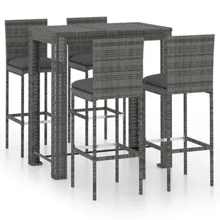 vidaXL Gartenbar Set 5-tlg. Grau