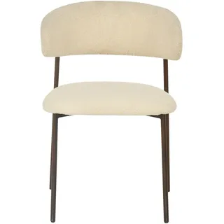 Mid.you Stuhl , Weiß , Holz, Metall, Textil , Pappel , Sperrholz , Rundrohr , 55x78x58 cm , Esszimmer, Stühle, Polsterstühle