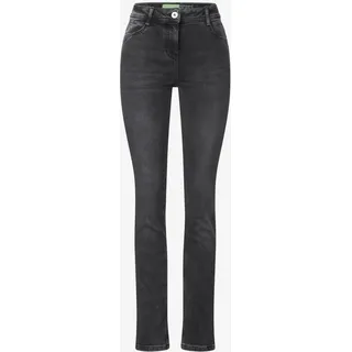 Cecil Damen Cosy Slim Fit Thermo Jeans black used wash - Schwarz