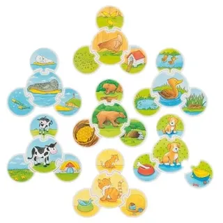 Goki Wooden Puzzle Game Animals 28 pieces. Holz