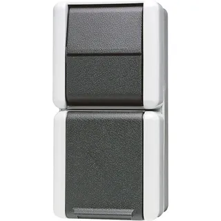 Jung Steckdose, Schalterprogramm 2fach Aufputzgehäuse Steckdose