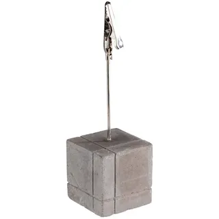 APS 71494 Kartenhalter, 4er Set, Tischkartenhalterung mit Klammer, Fotohalter, Beton, inkl. 30 Beschriftungskarten, 15 x weiß und 15 x schwarz, 3 x 3 x 12 cm